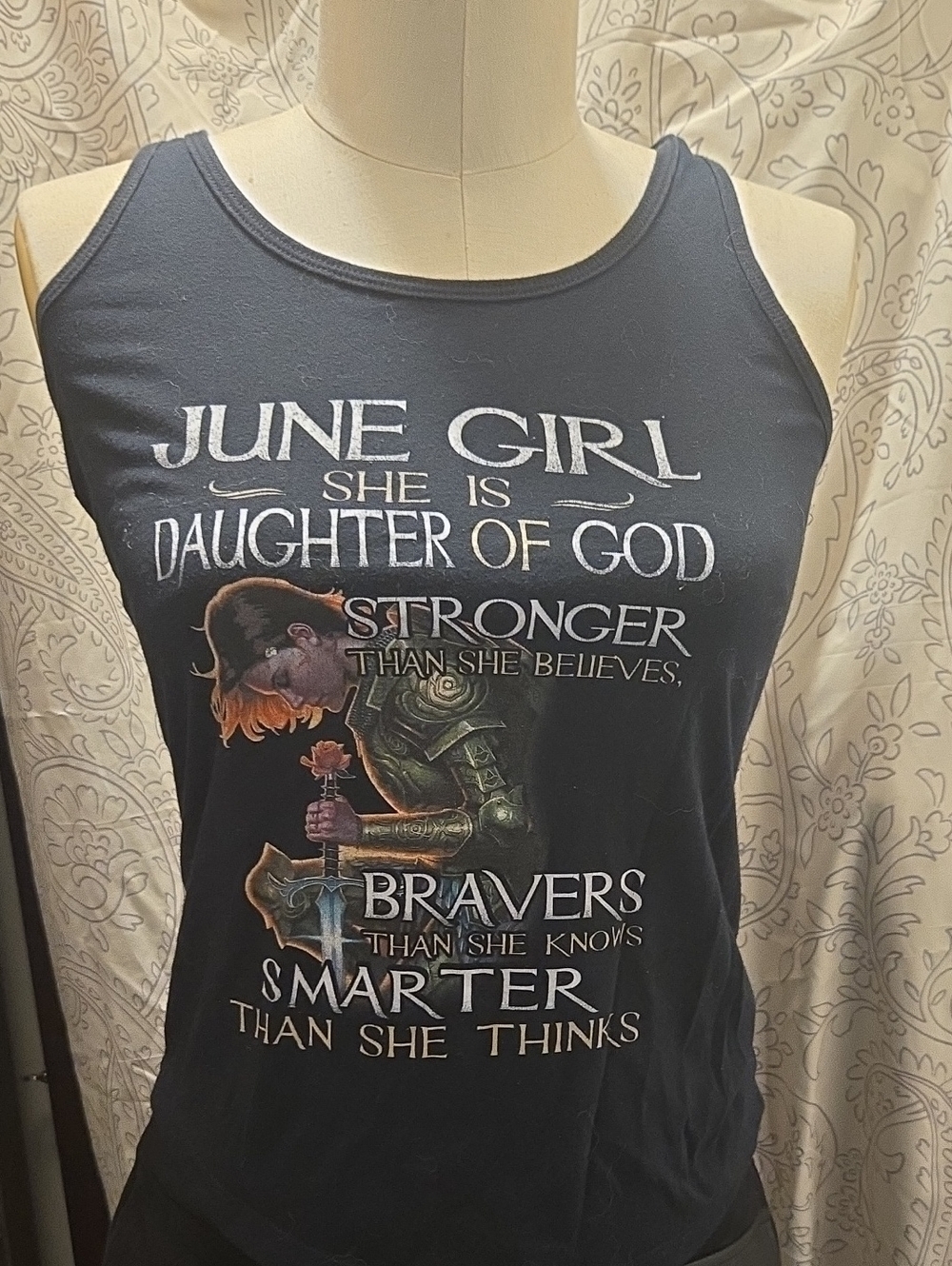 June Girl Faith Graphic Tank Top - Black